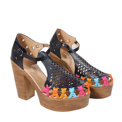 Printed Ethnic Style High-heeled Women&