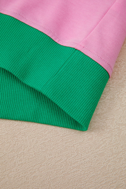 Bonbon Colorblock Edge Drop Shoulder T Shirt and Skort Set