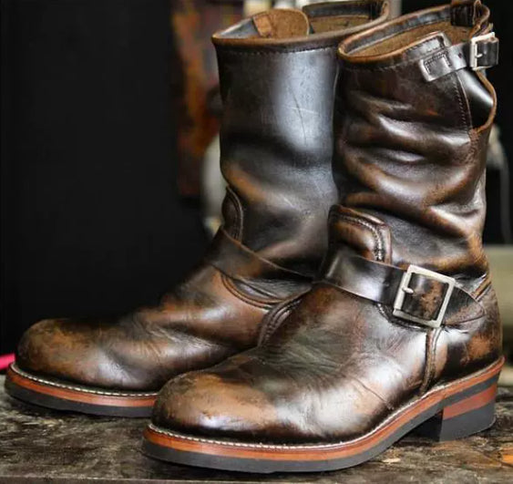 Low Heeled Autumn And Winter Round Toe Mid Tube Men&