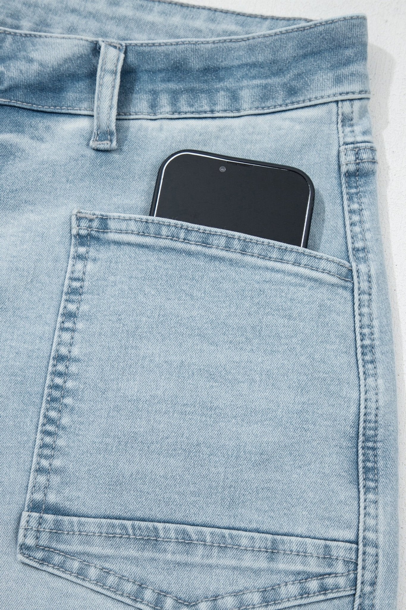 Beau Blue Frayed Cropped Straight Jeans - Loving It Shop