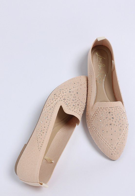 Abedi Rhinestone Embellished Pull Tab Loafers - Loving It Shop