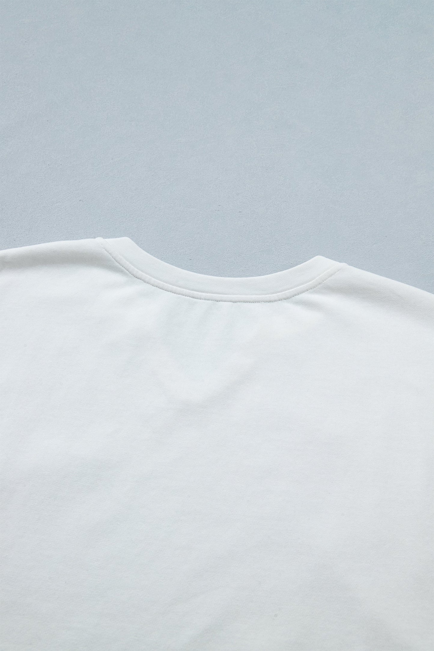 White Patriot Star Patched Notched Neck Mineral Washed Tee