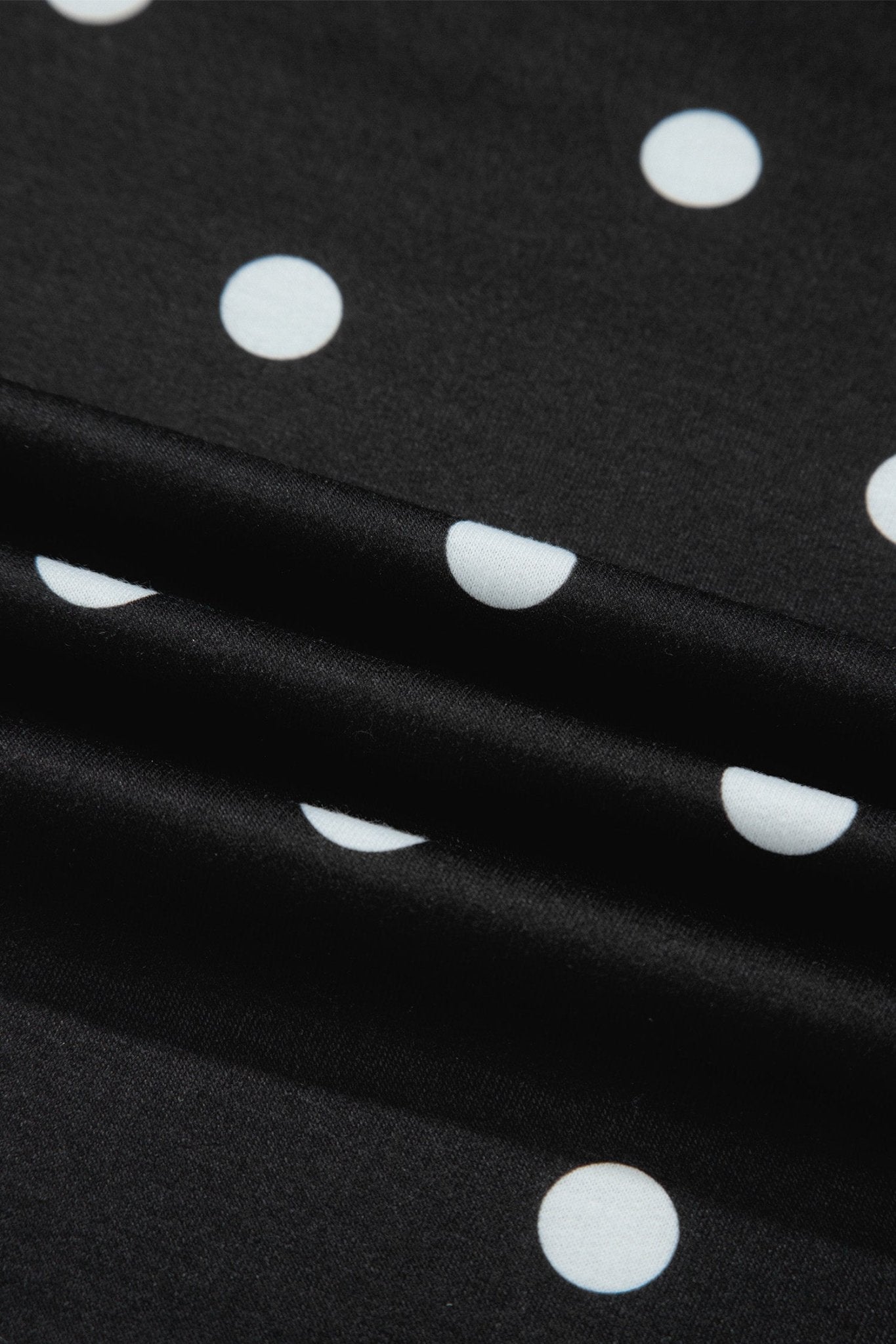 Black Exposed Seam Detail Polka Dot Loose Tee Drawstring Shorts Set - Loving It Shop