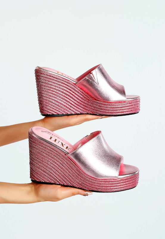 No Filter Wedge Heel Peep Toe Sandals