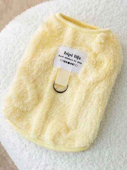 Cozy Plush Pet Sweater with Cute Patch - Loving It Shop