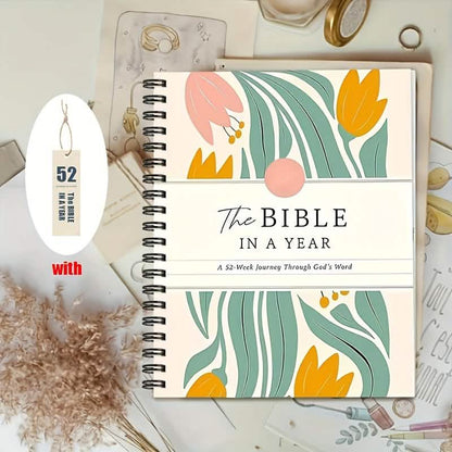 1-Year Bible Study Plan &amp; Prayer Journal – Undated Spiral Bound