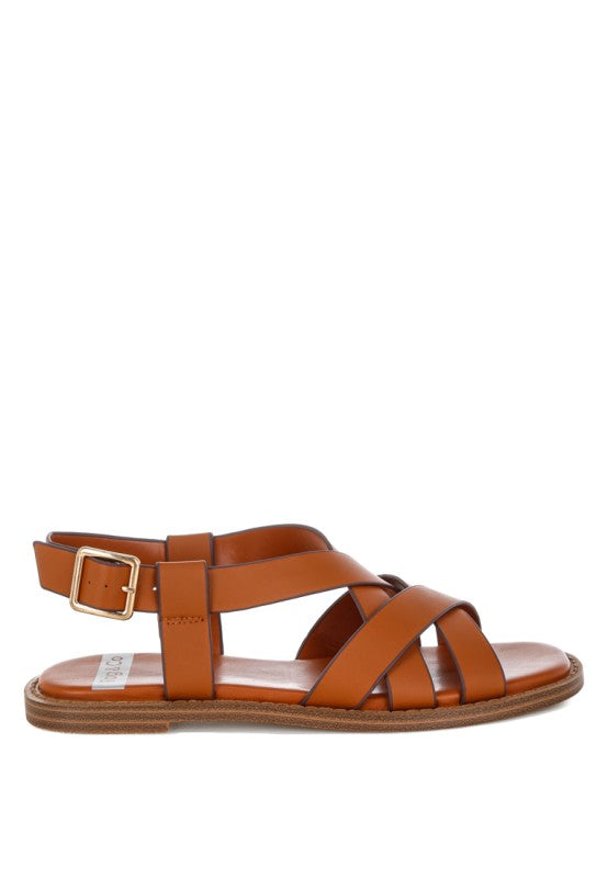 Kapaka Real Leather Flat Gladiator Sandals