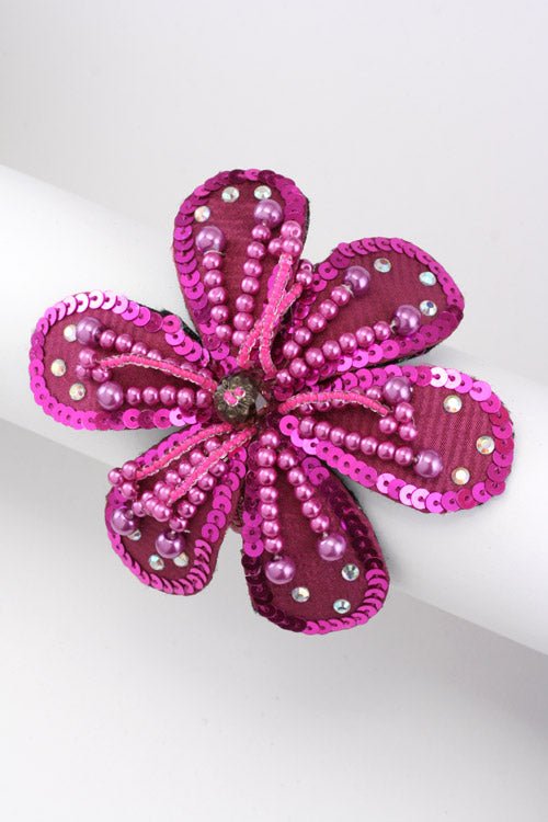 Sequin Flower Convertible Bracelet Scrunchie - Loving It Shop