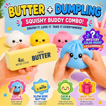 2-Pack: Squishy Dumpling &amp; Butter Combo Pack – Slow Rising Fidget Toys