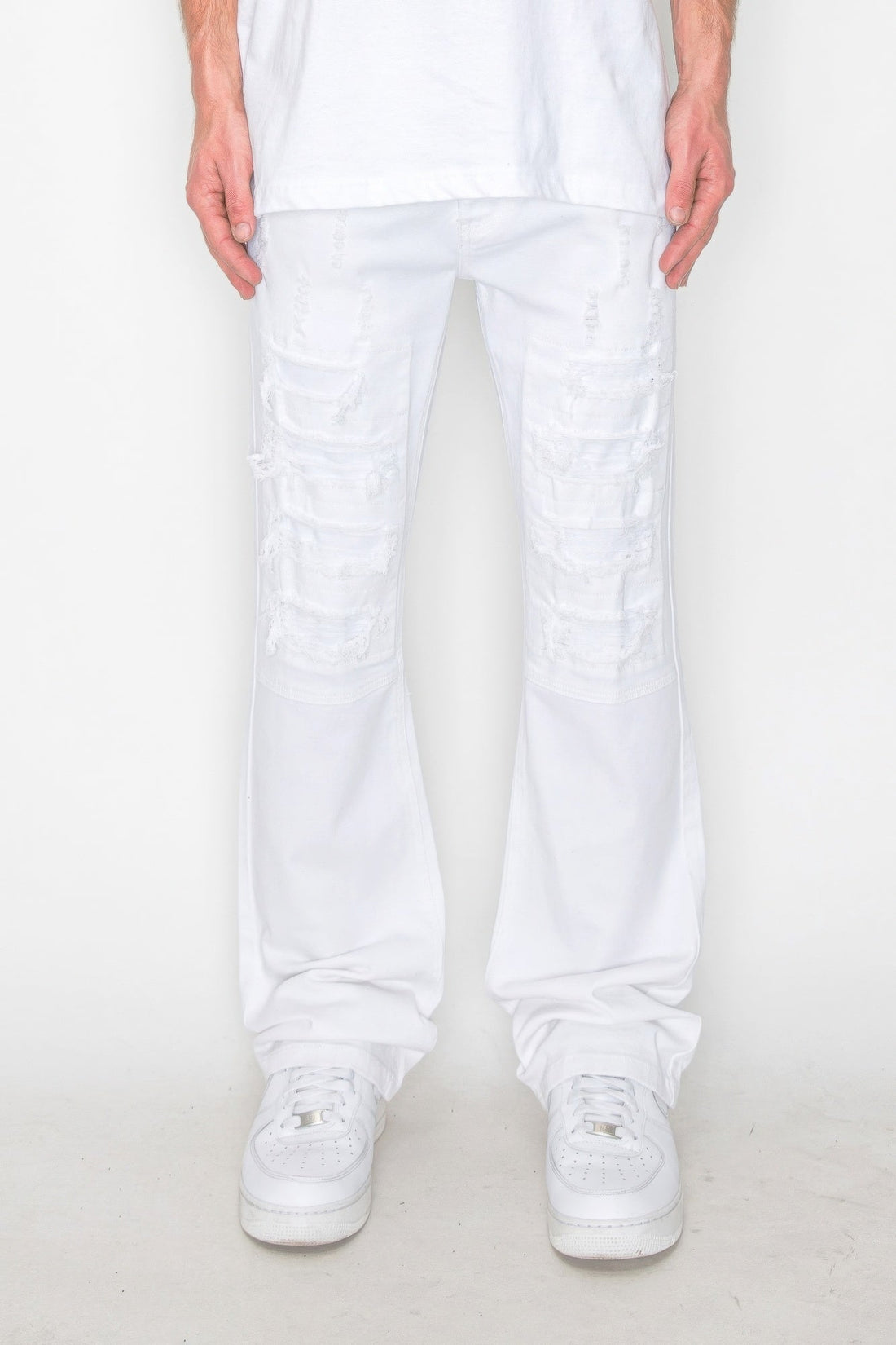 Bootcut Rip &amp; Repair Colored Jeans