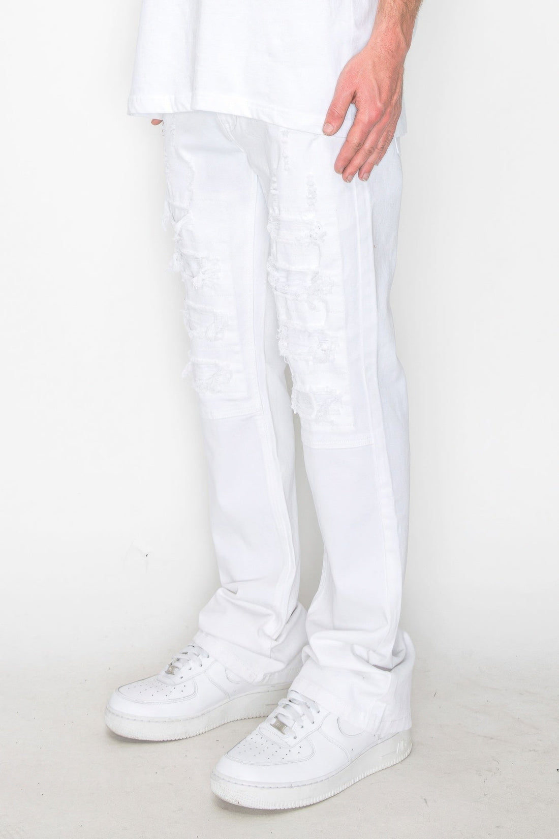 Bootcut Rip &amp; Repair Colored Jeans