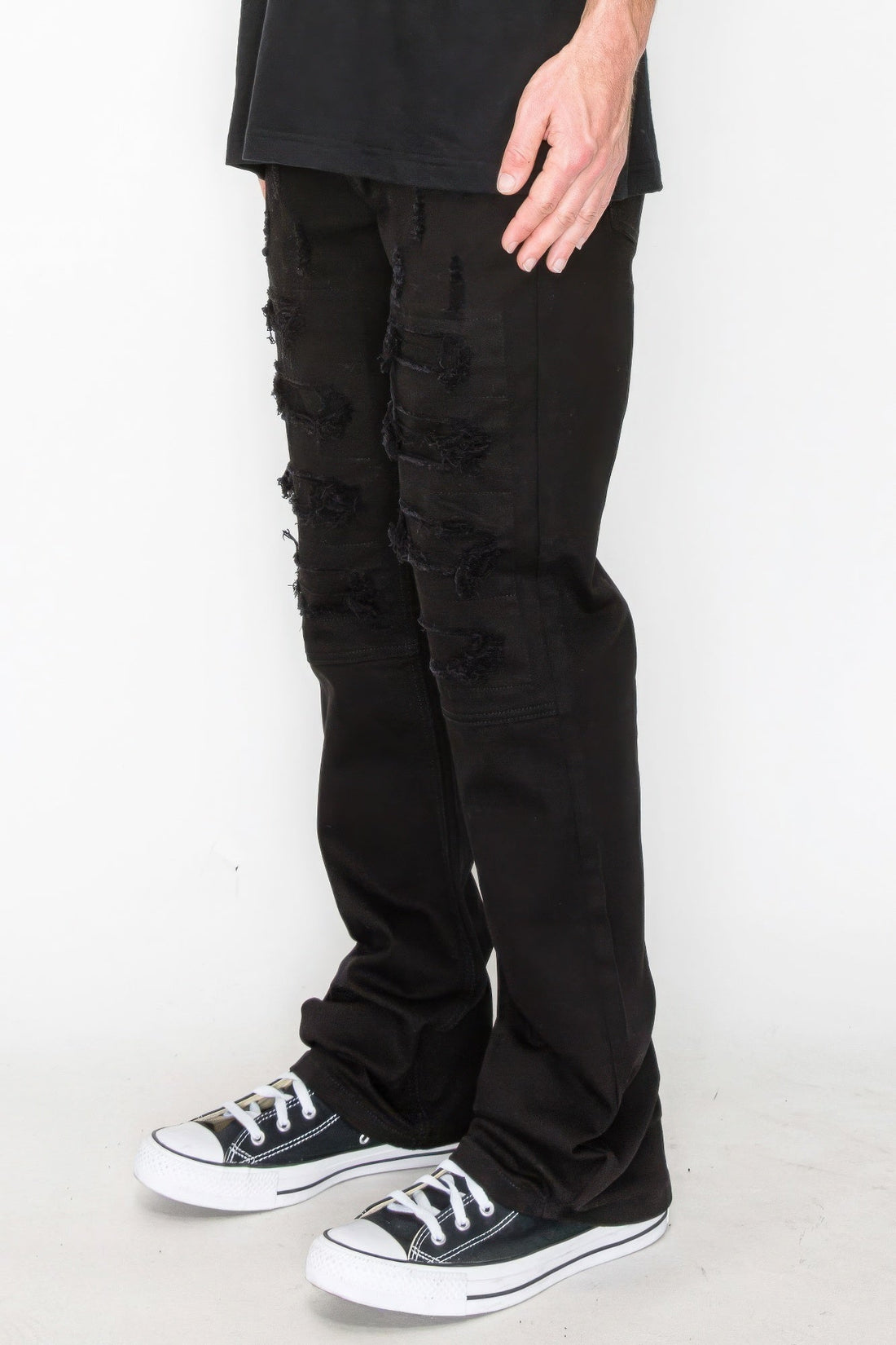 Bootcut Rip &amp; Repair Colored Jeans
