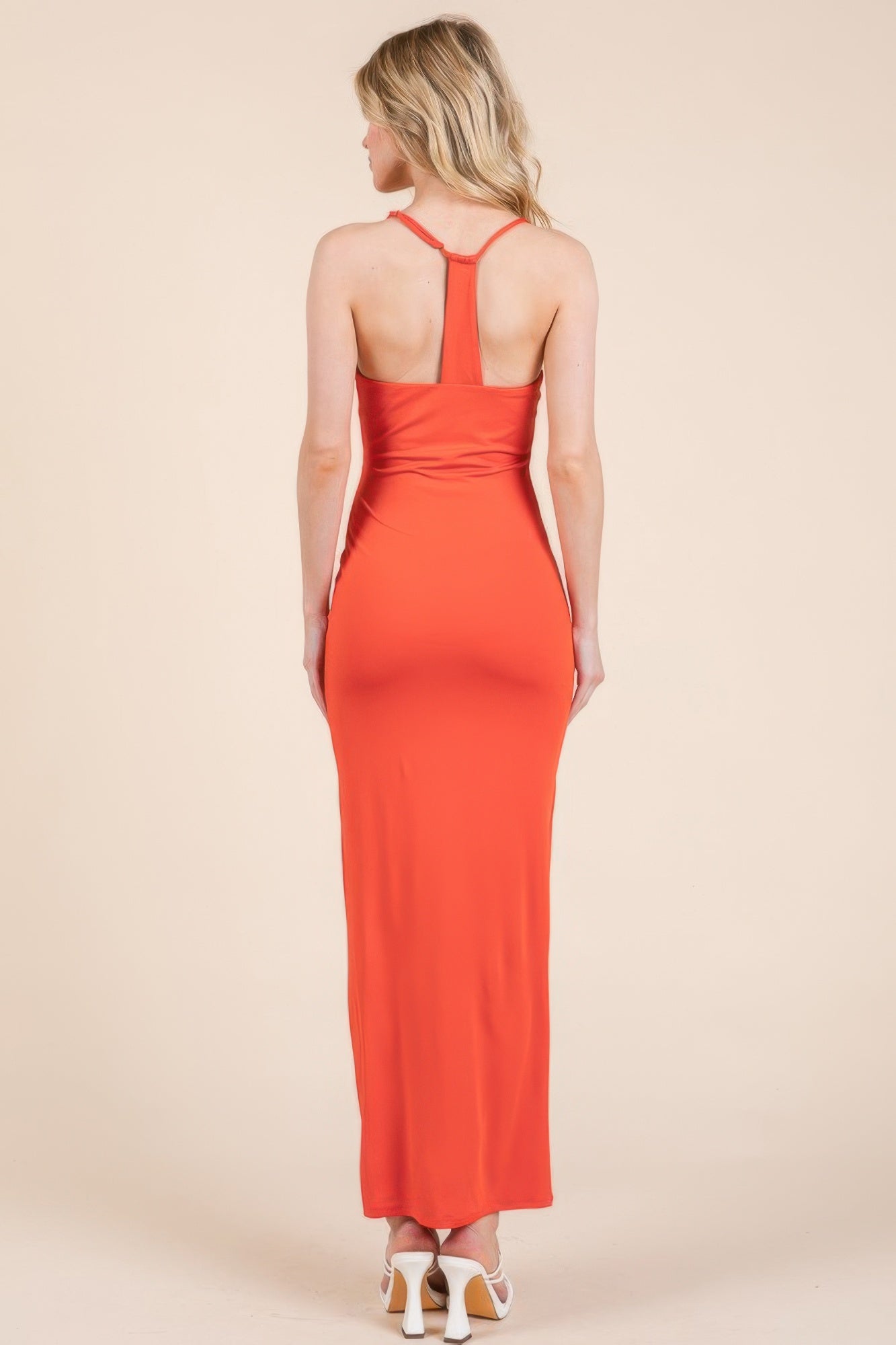 Asymmetry Ruched Double Layered Maxi Dress