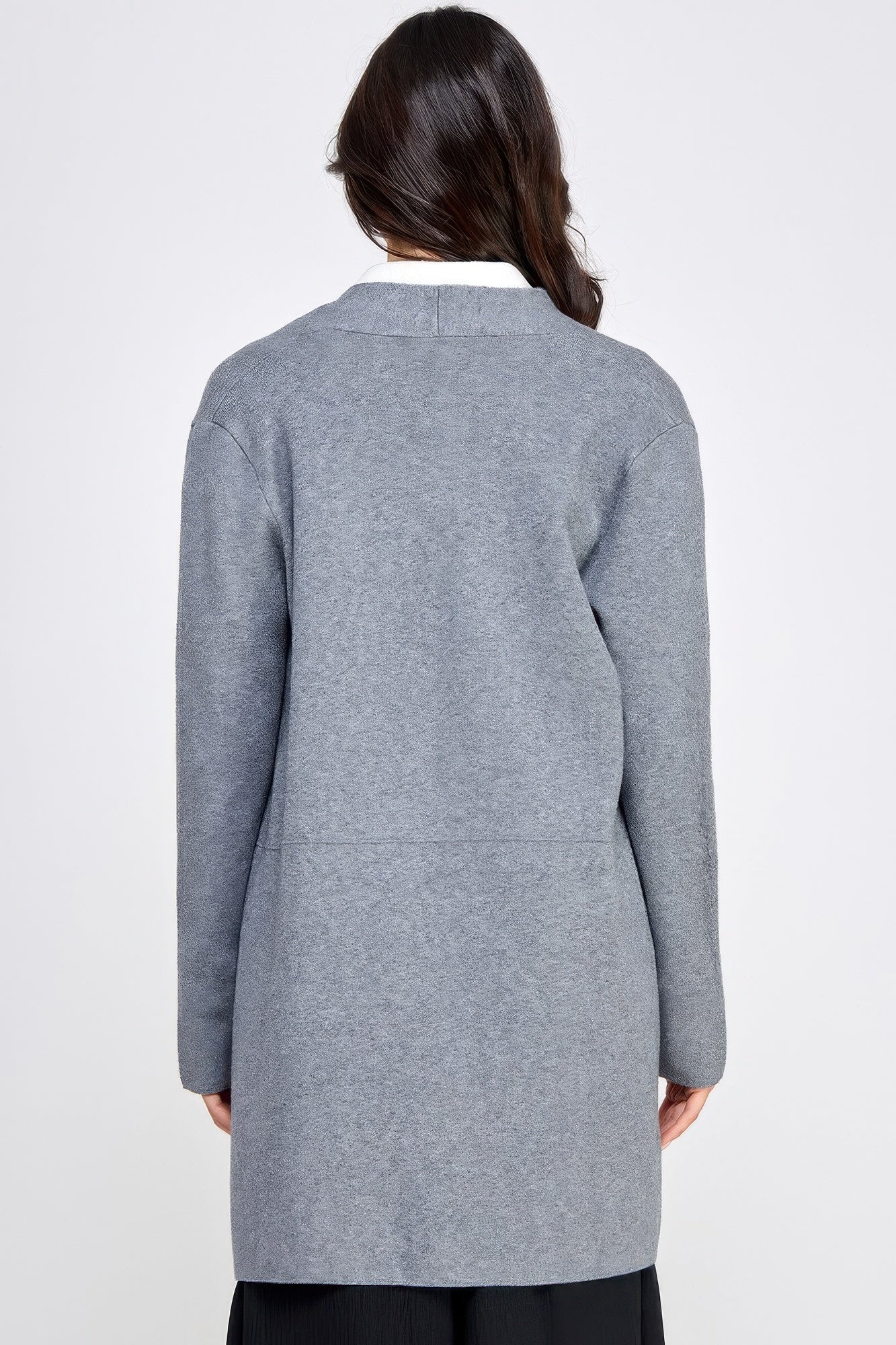 Basic Soft Long Line Open Front Sweater Cardigan