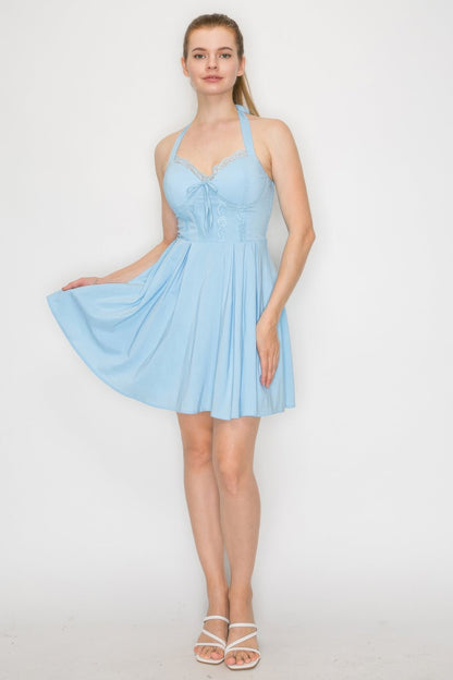 Corset Self-tie Ribbon Zippered Dress