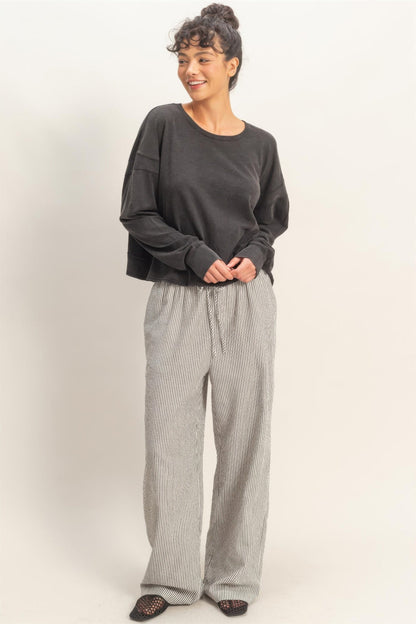 Cross Detail Open Back Long-sleeve Top