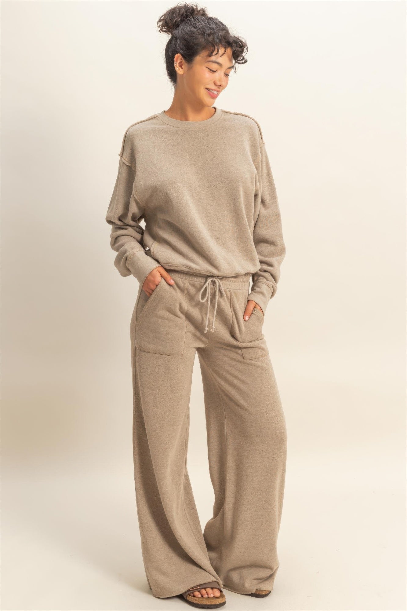 Raw Edge Detail Burnout Sweatshirt