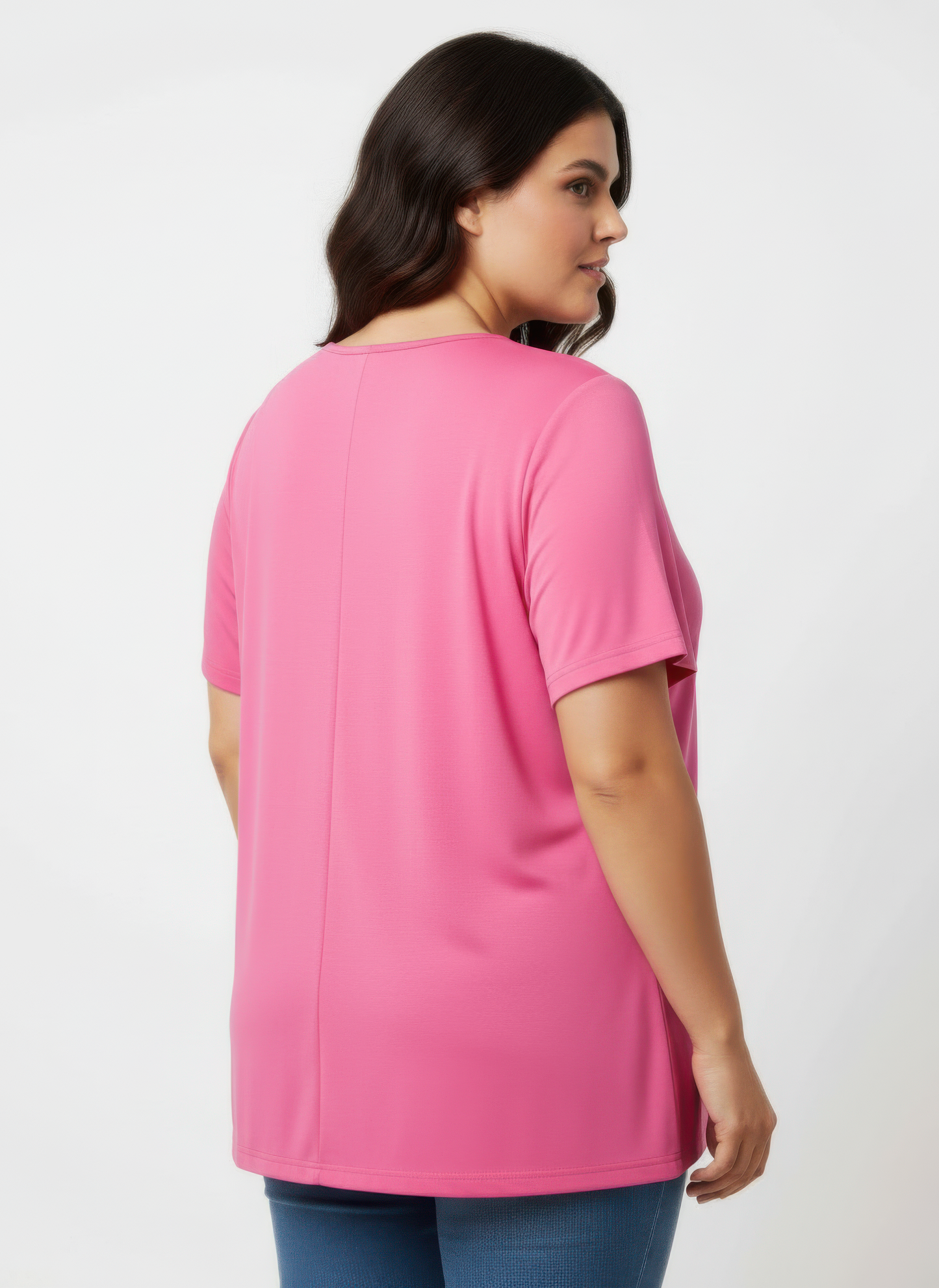 Lace Trim V-neck Short Sleeve Knit Top