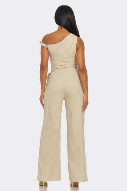 Chic Poise One-shoulder Jumpsuit