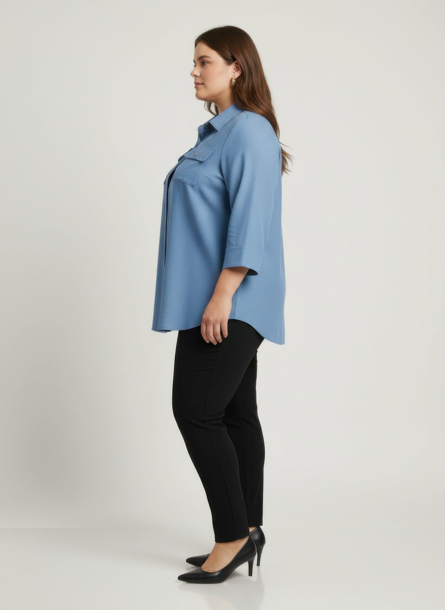 Sand Utility Button Front Shirt Tunic