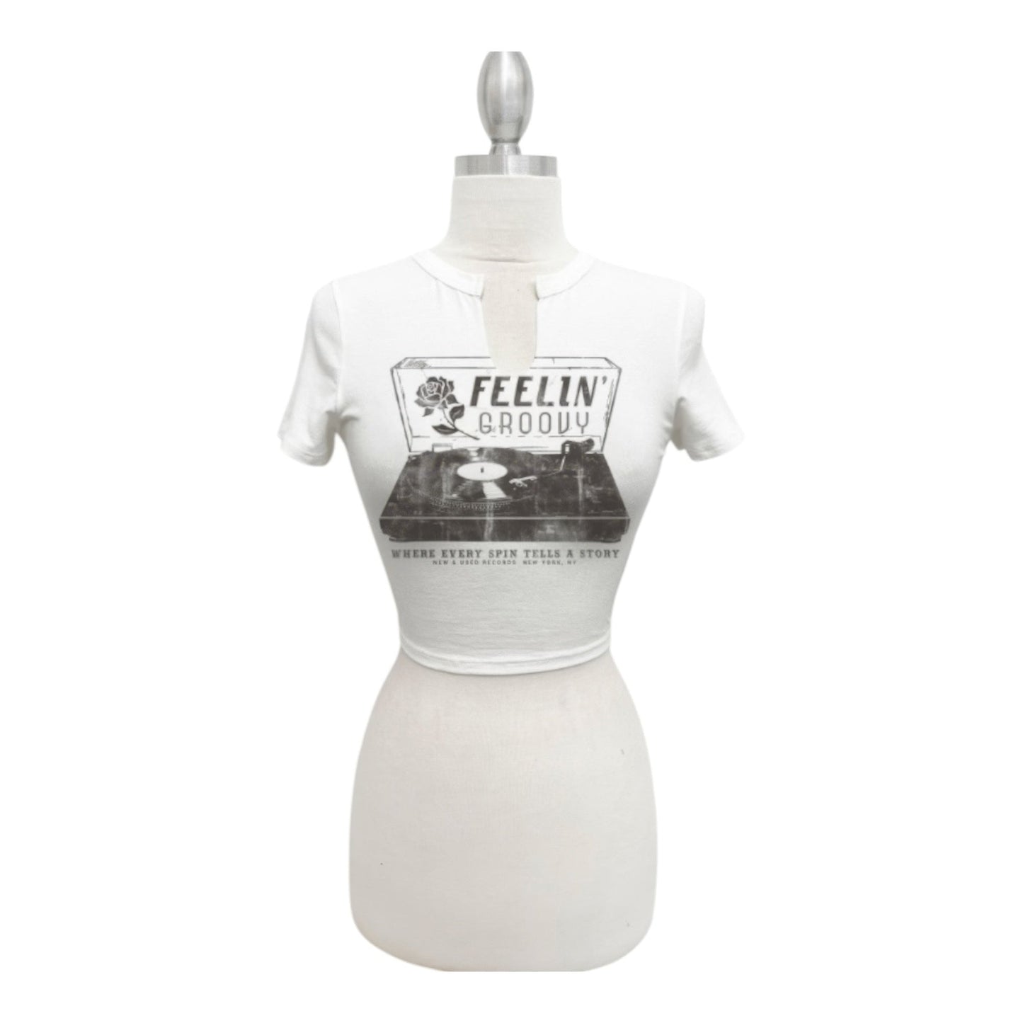 Vintage Groove Graphic Crop Tee