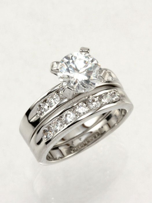 Cubic Zirconia Engagement Ring Set - Loving It Shop