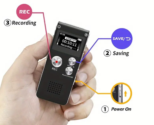 8GB Digital Voice Recorder &amp; MP3 Player – Portable Audio for Meetings &amp; Lectures