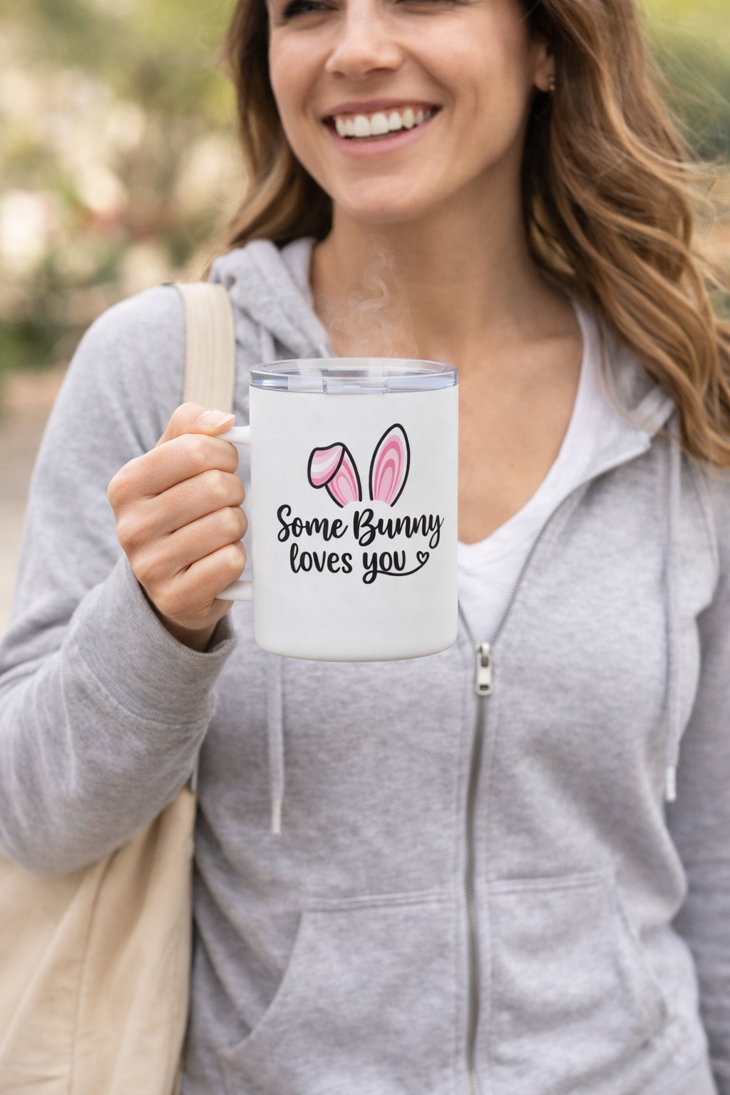 Somebody Loves Me heart design Insulated Coffee Mug | 10oz