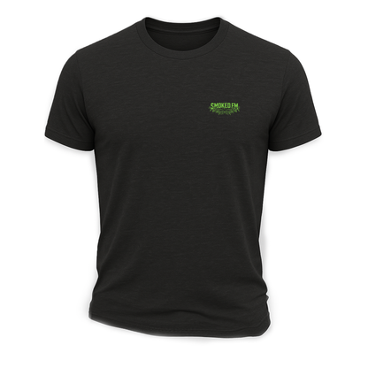 Death From Above Tee – Premium Outdoor Graphic T-Shirt in black with vibrant green logo.