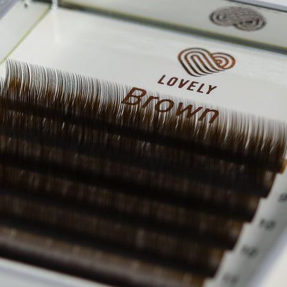 Brown Eyelash Extensions - 20 Line Mix