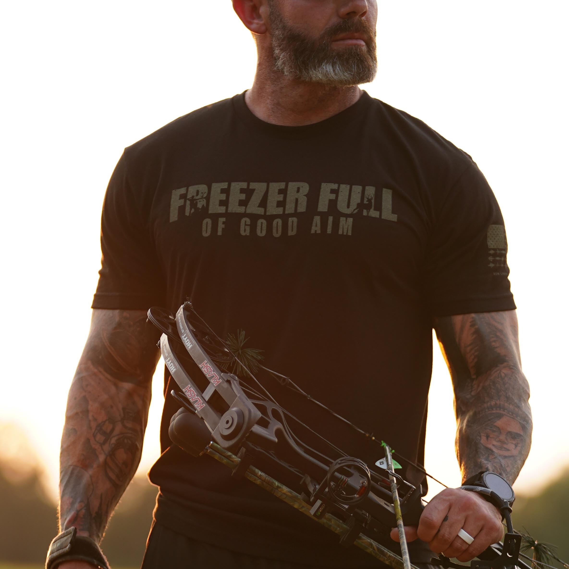Freezer Full Of Good Aim Tee hunting graphic t-shirt with comfortable fit