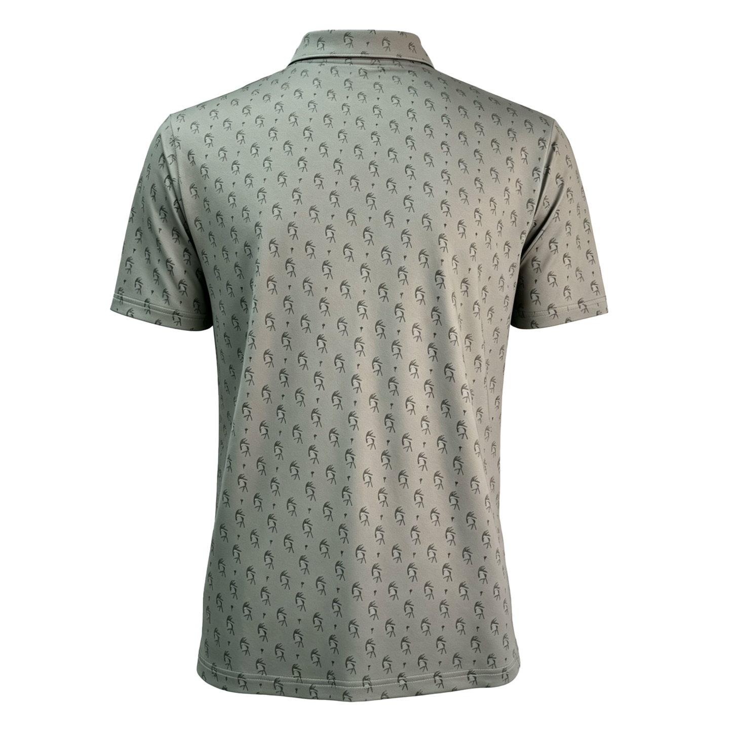 Back view of the Tees & Tines Golf Polo featuring a stylish pattern for performance and comfort.