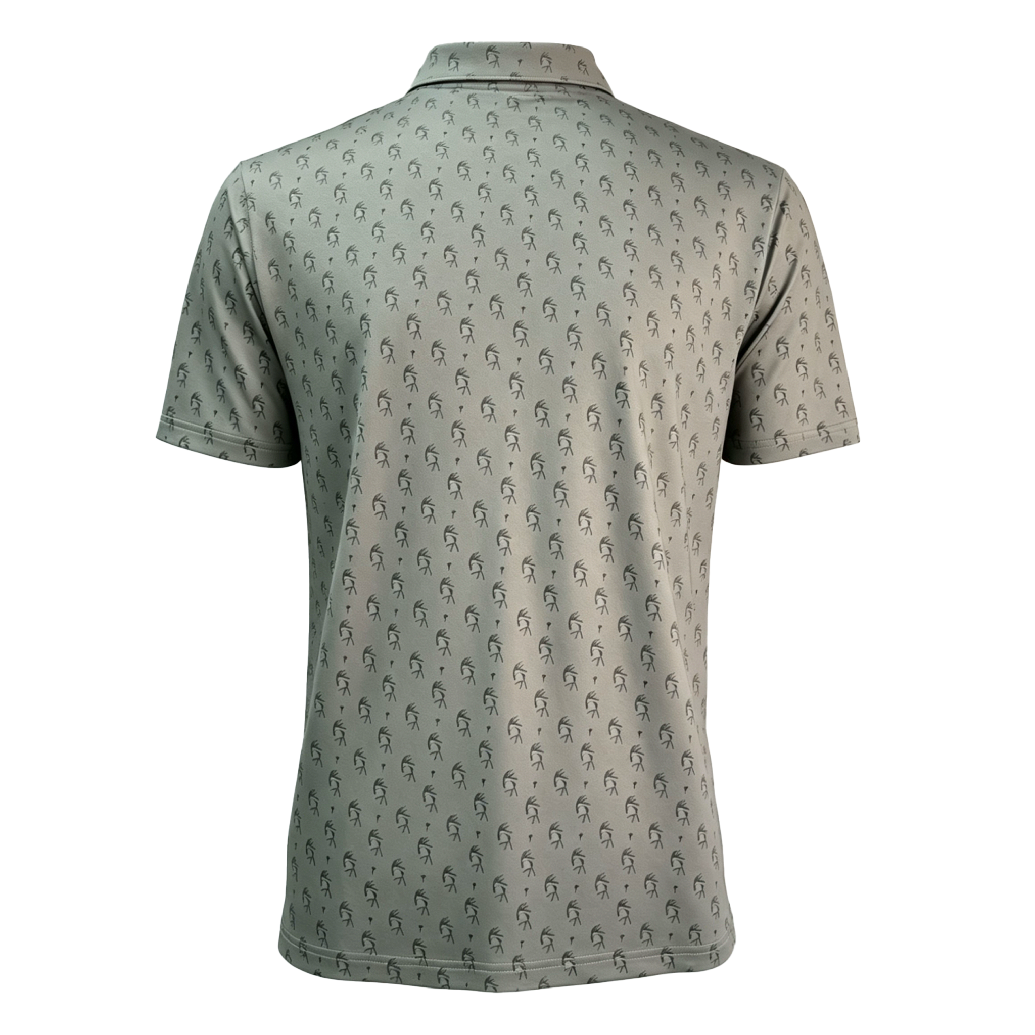 Back view of the Tees &amp; Tines Golf Polo featuring a stylish pattern for performance and comfort.