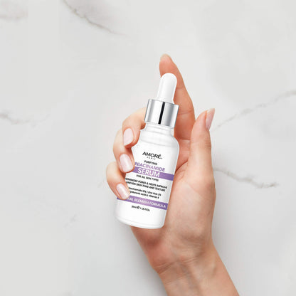 Amore Paris Niacinamide Face Serum 12% Plus Zinc 2%, Hyaluronic Acid &amp; Vitamin E, Dark Spot Remover, Pore Minimizer &amp; Aging Skin Treatment