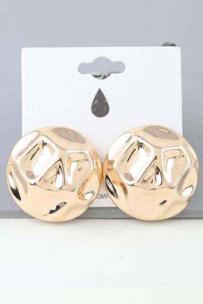 Shiny Hammered Dome Earrings