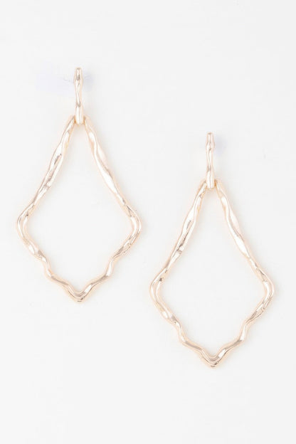 Shiny Hammered Kite Earrings