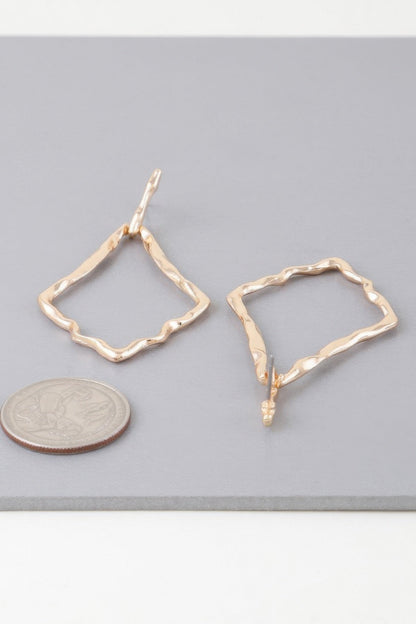 Shiny Hammered Kite Earrings