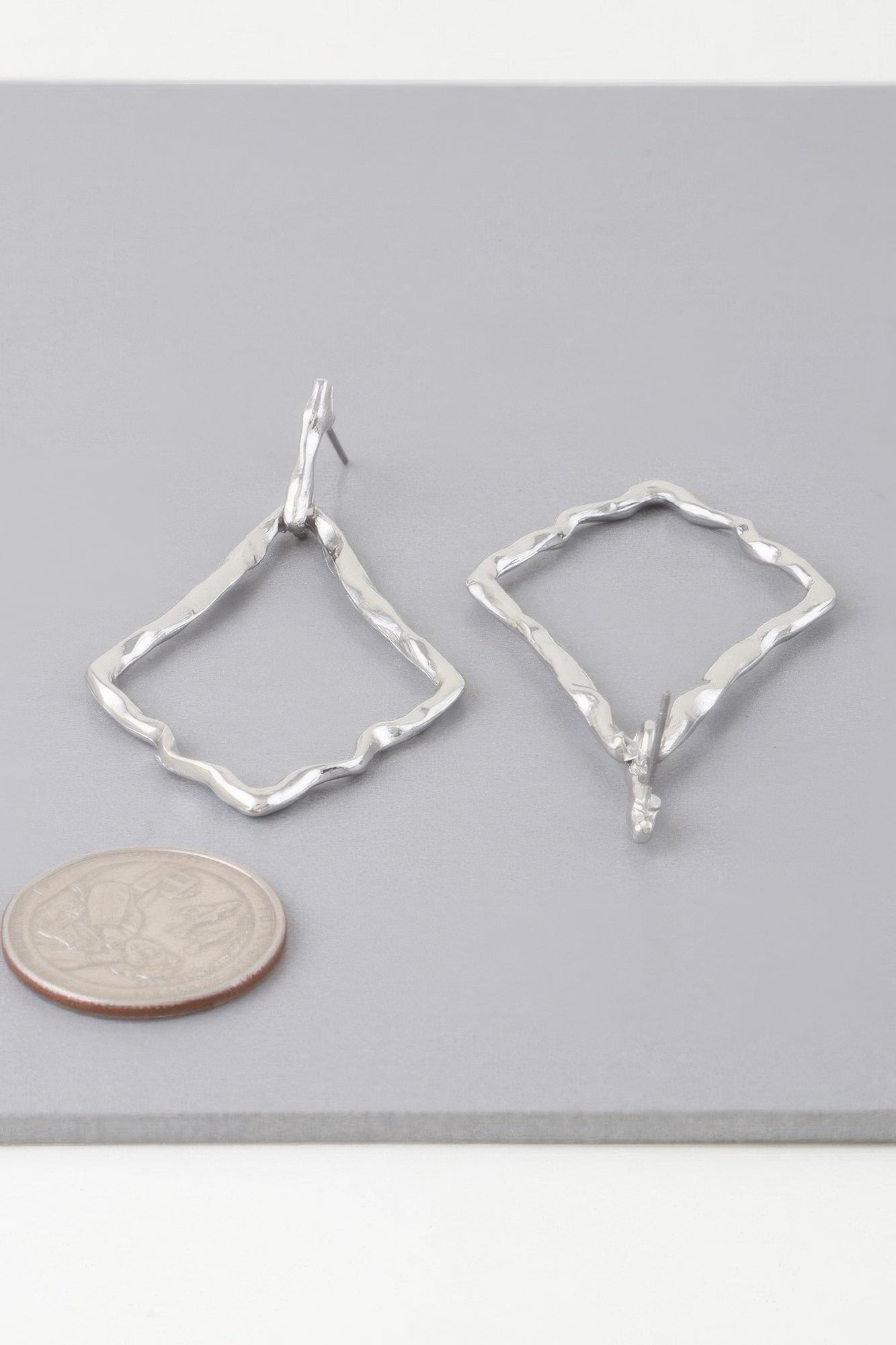 Shiny Hammered Kite Earrings