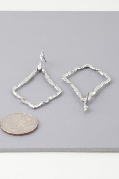 Shiny Hammered Kite Earrings