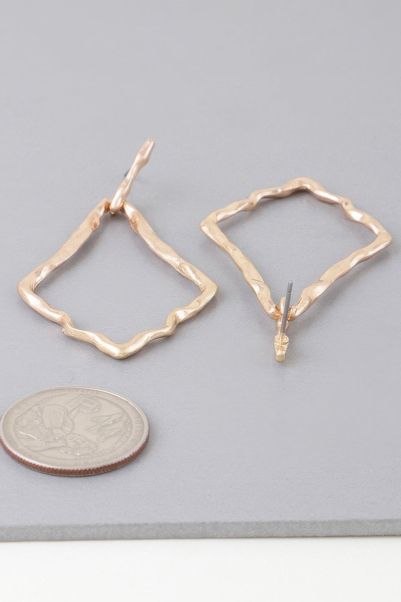 Shiny Hammered Kite Earrings
