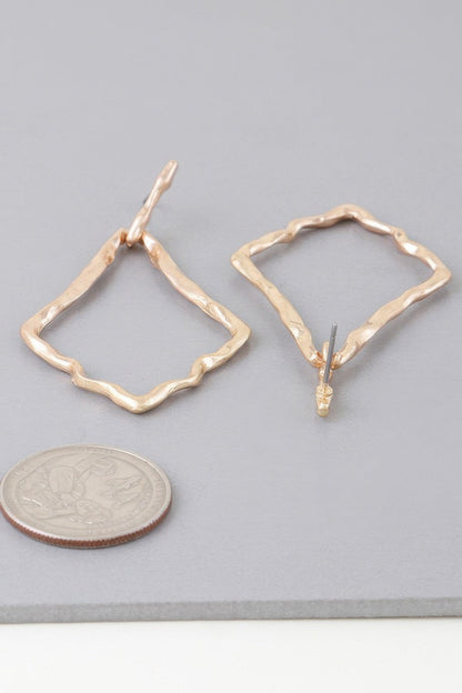 Shiny Hammered Kite Earrings