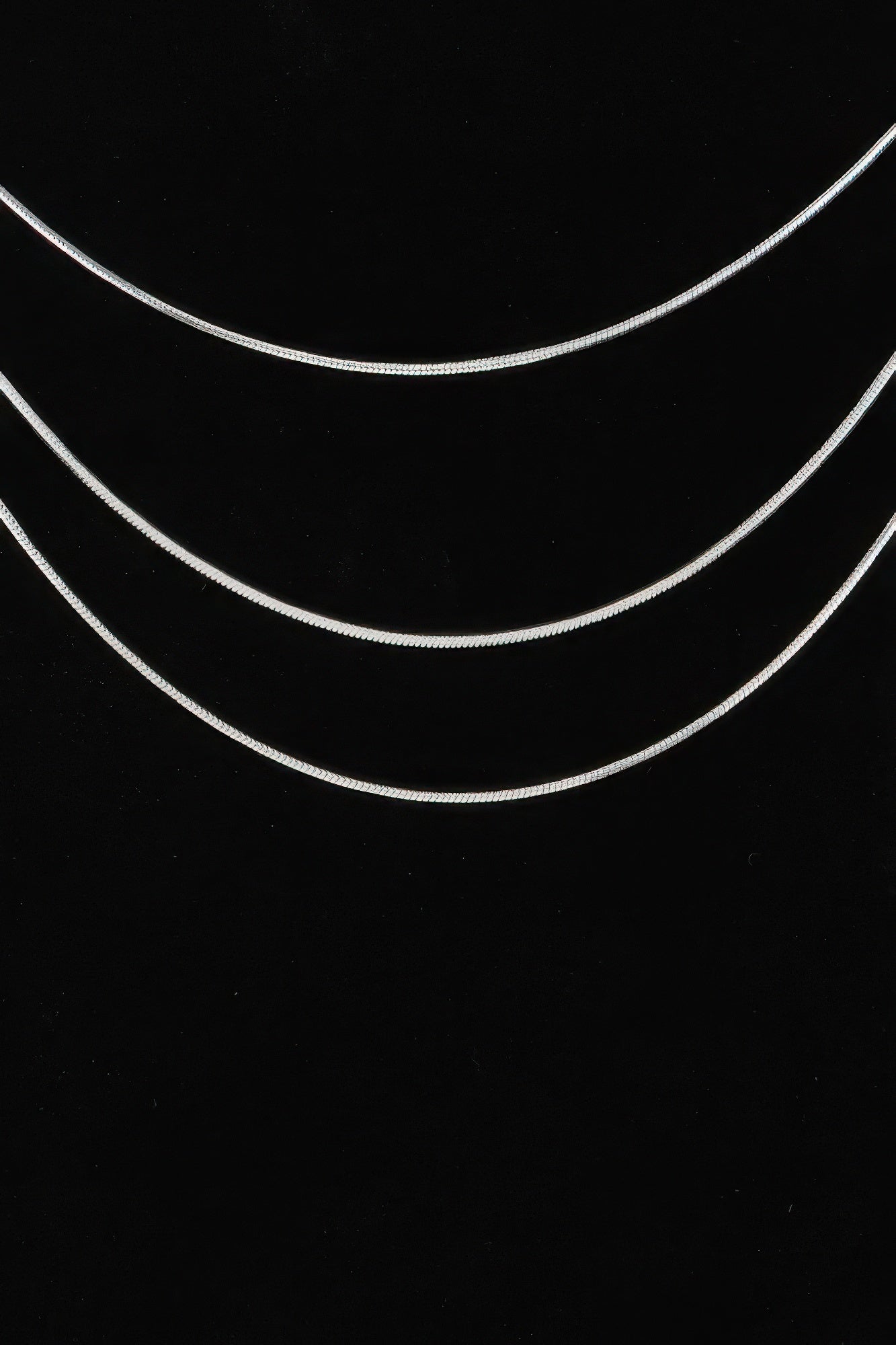 Triple Sleek Chain Necklace