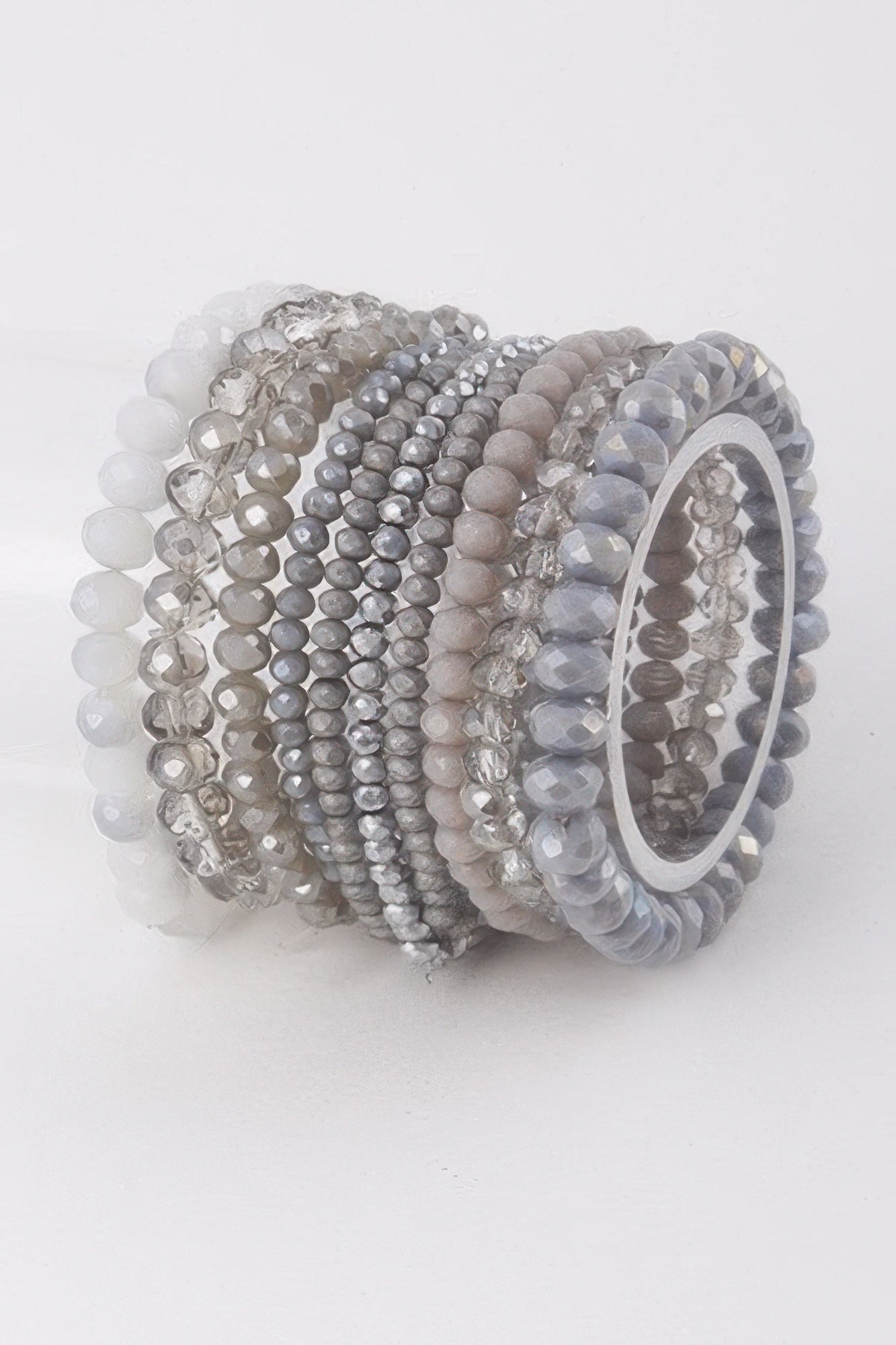Multi Pastel Pink Crystal Beaded Bracelet
