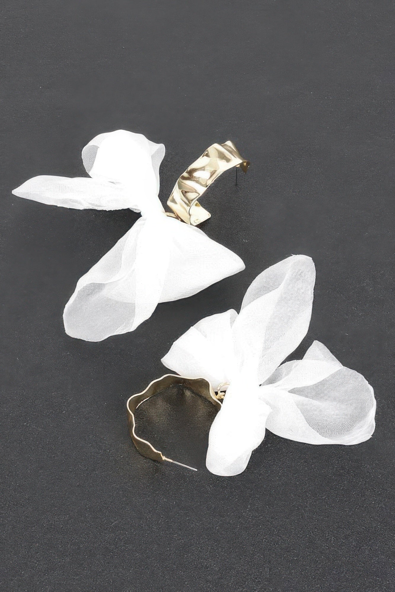 Metal Fabric Flower Earring