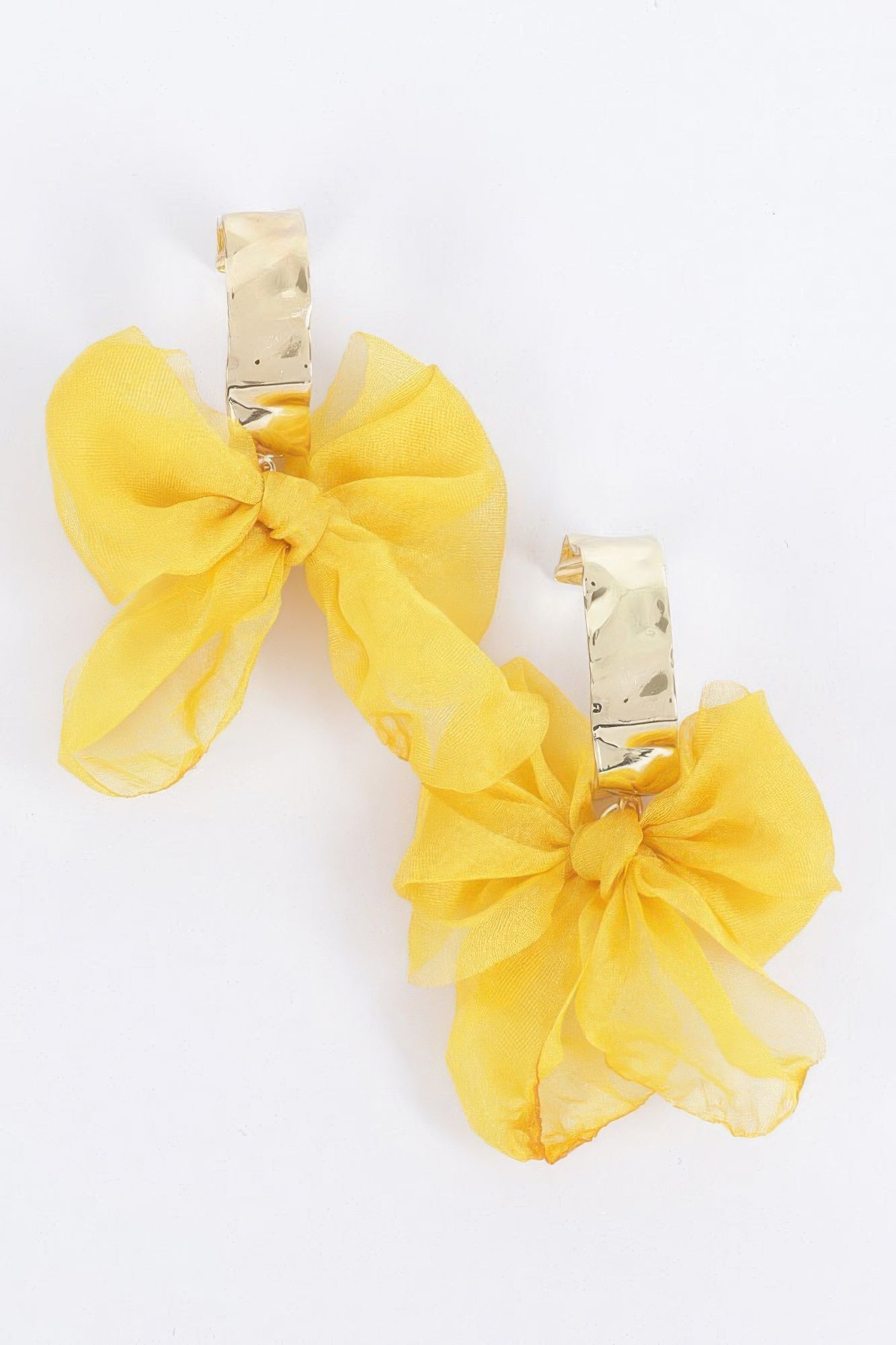 Metal Fabric Flower Earring