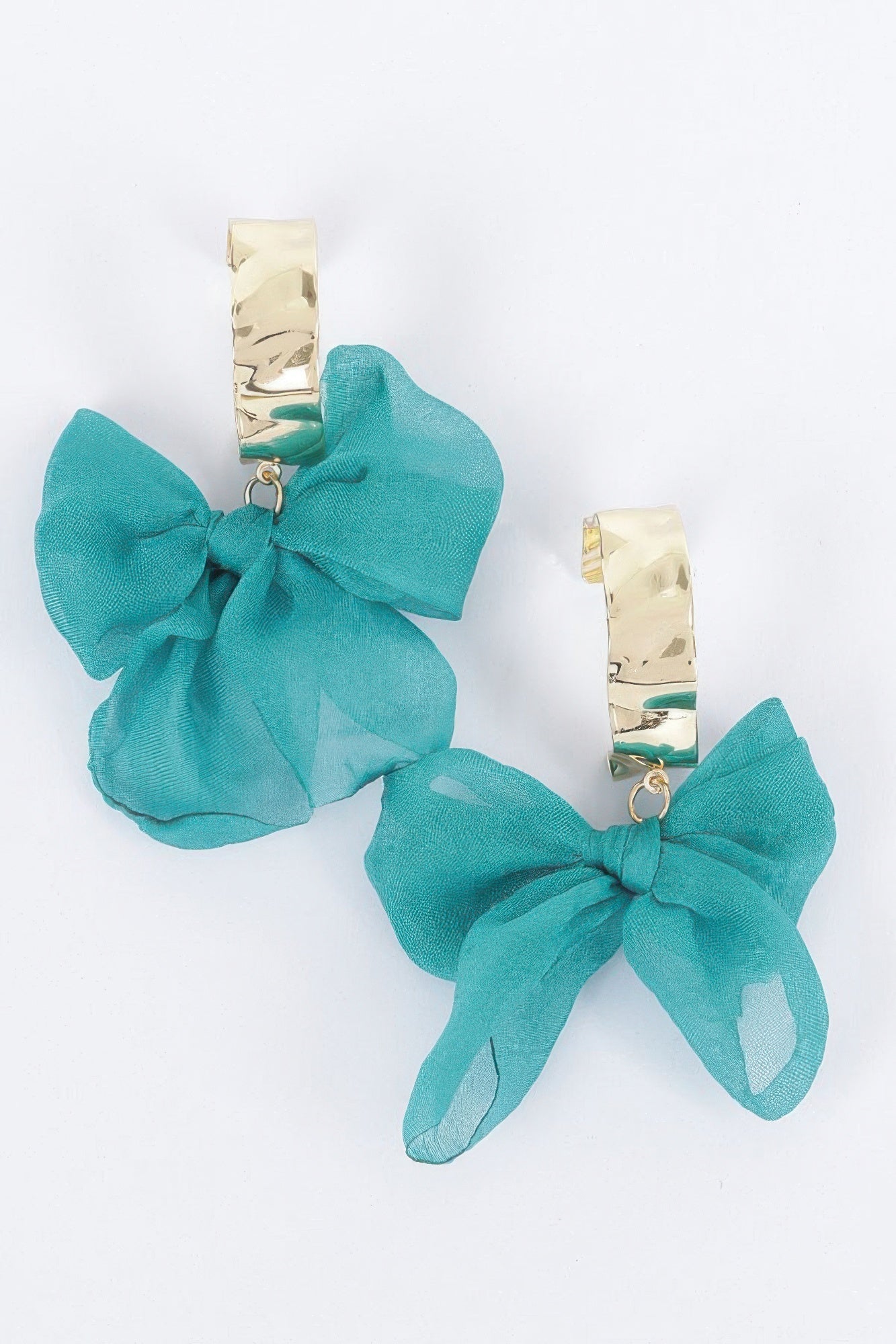 Metal Fabric Flower Earring