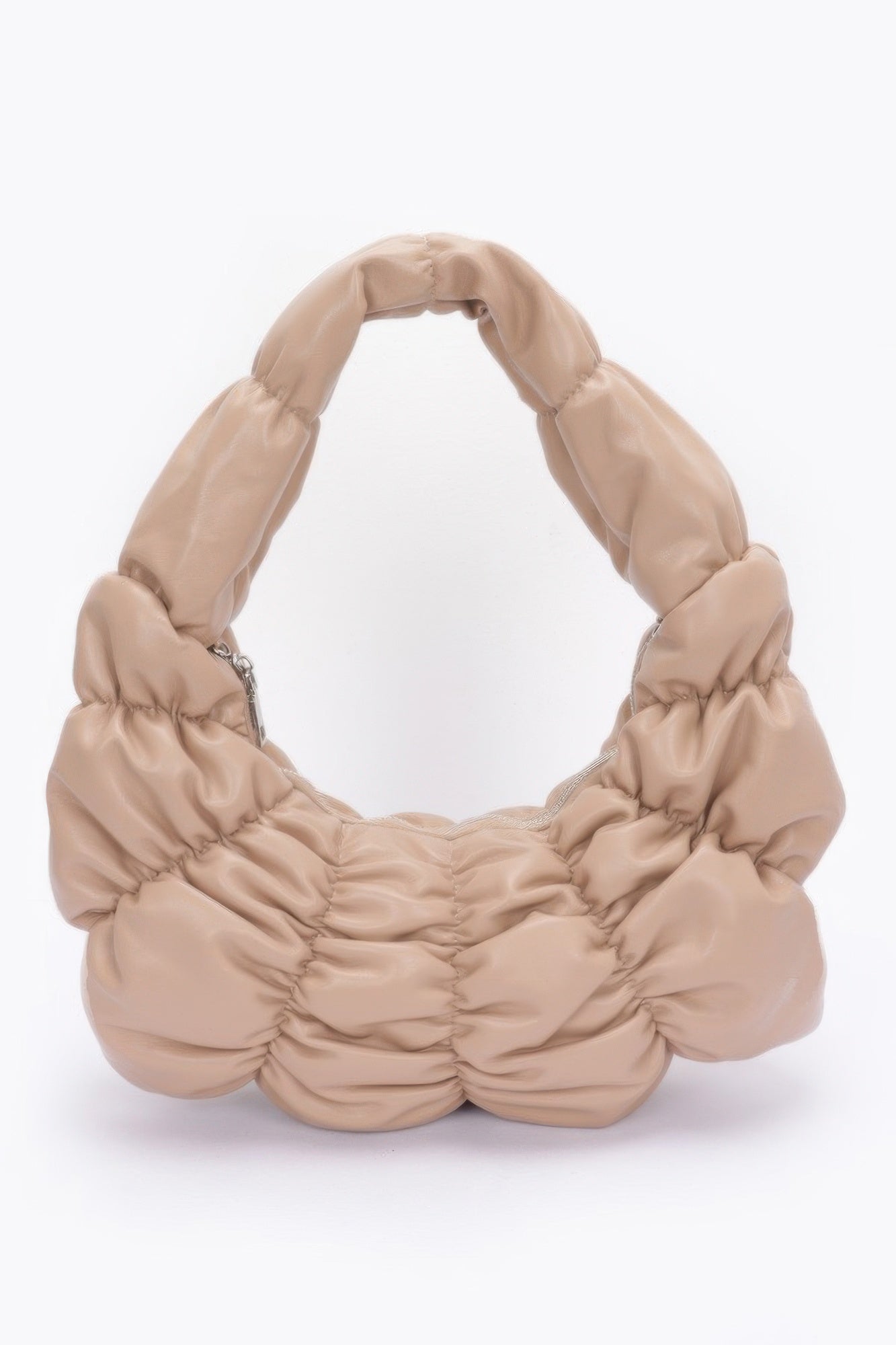 Pleated Faux Leather Shoulder Bag