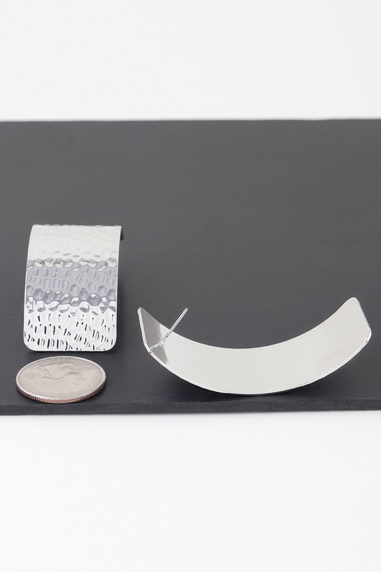 Indented Curved Plate Earrings