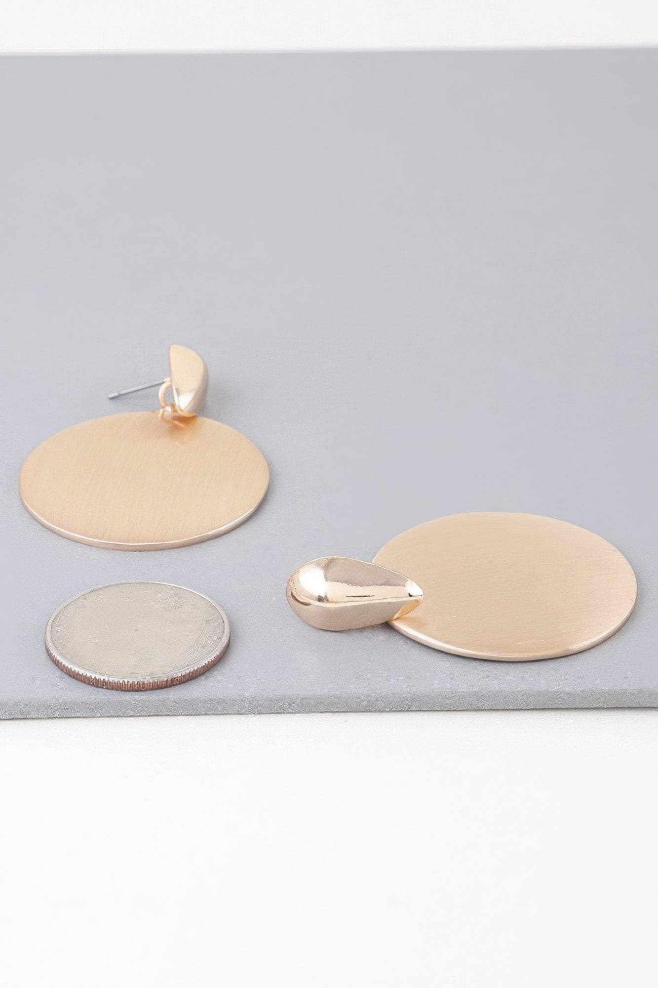 Modern Sleek Disc Drop Earrings