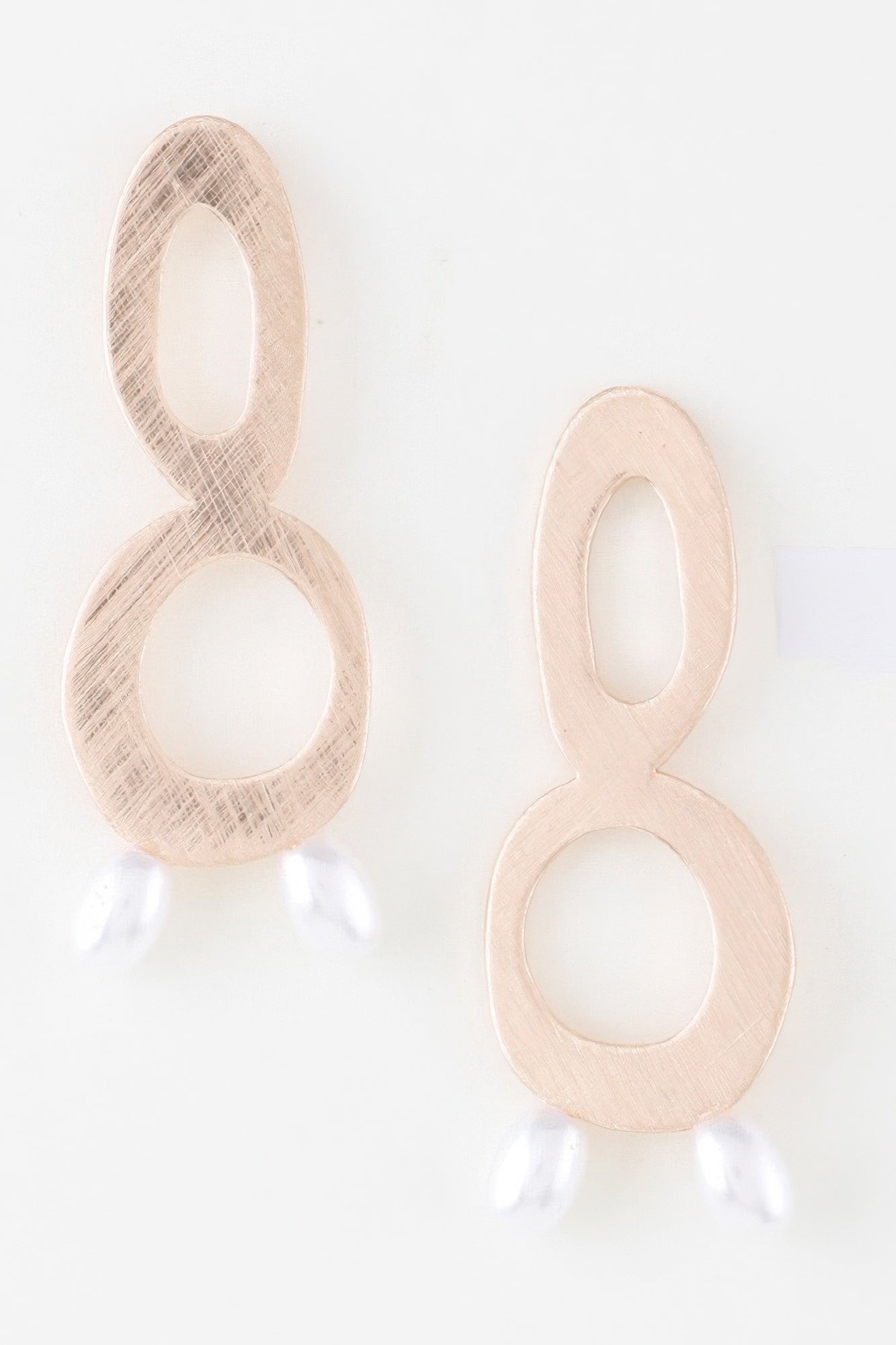 Open Abstract Pearl Drop Earrings